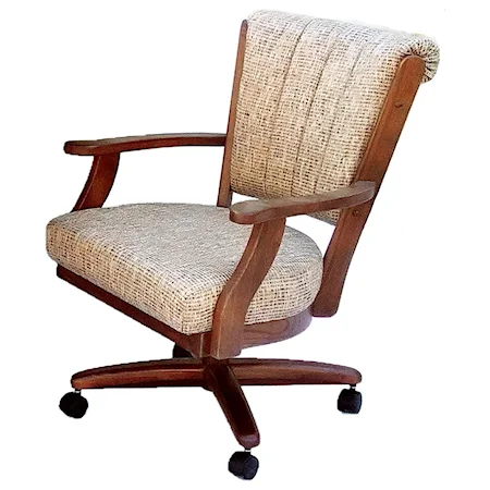 Dining Chair with Casters and Memory Foam